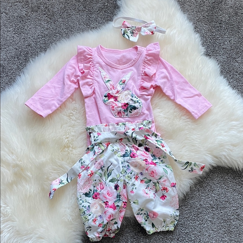 Amazon Floral Pink and White Kids Set